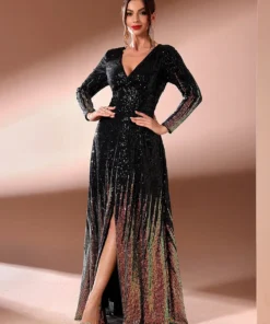 Women Split Hem Evening Gown