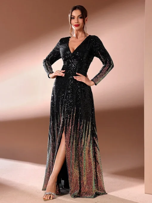 Women Split Hem Evening Gown