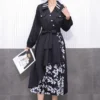 2025 Spring New Elegant Vintage Patchwork Printed Women Loose Long Dresses